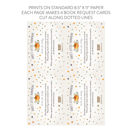 Sweet Little Pumpkin Baby Shower Book Request Card