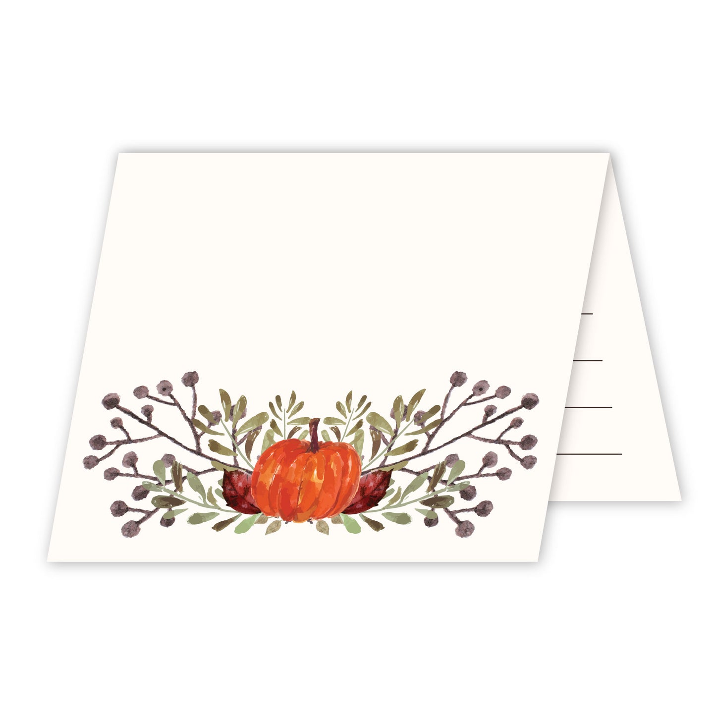 Thanksgiving Table Place Cards & Gratitude Cards | Pumpkin and Fall Floral Design | Made in the USA