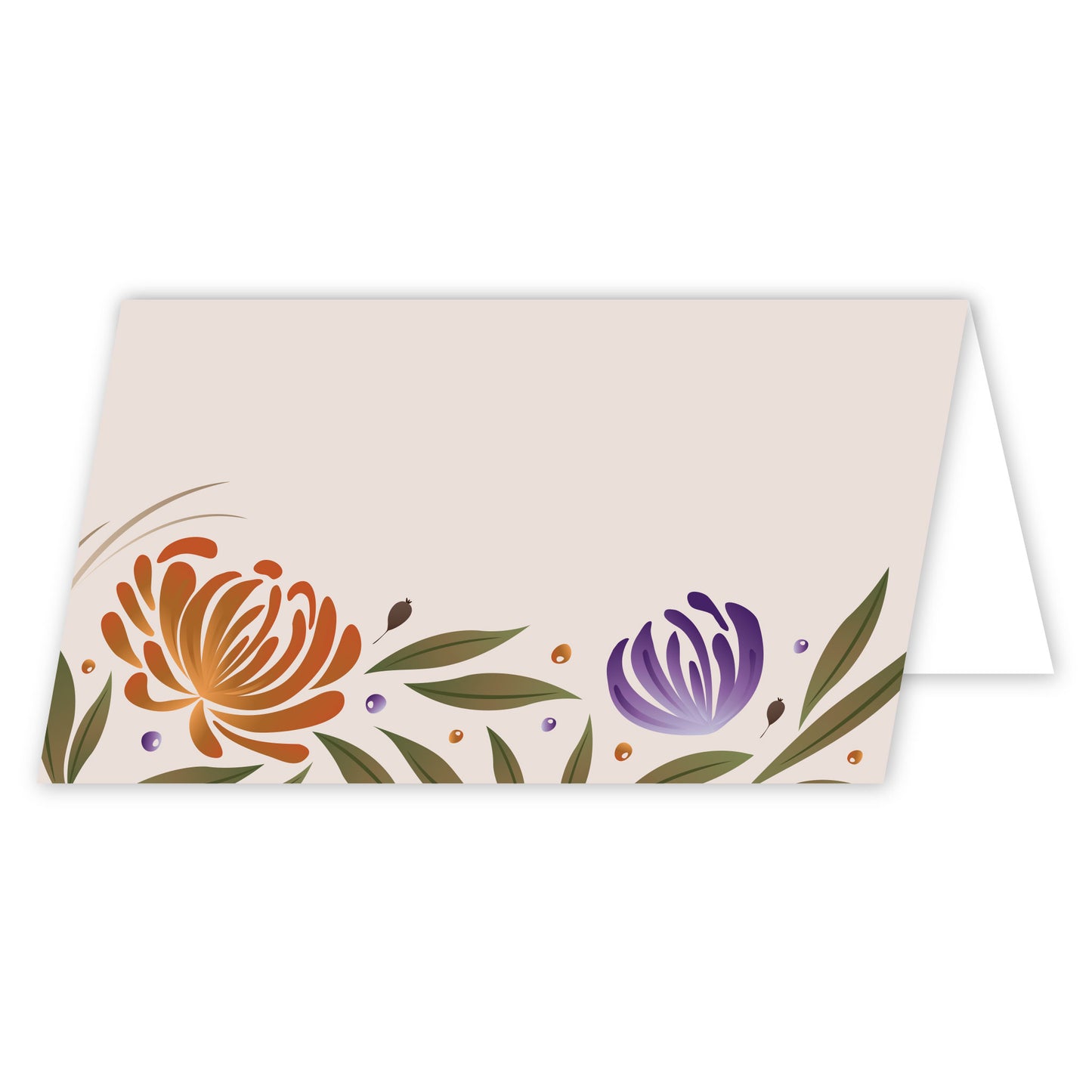 Thanksgiving Table Place Cards with Fall Flowers | Elegant Autumn Floral Design | Made in the USA