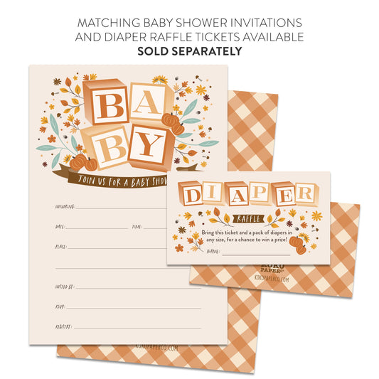 Harvest Baby Blocks Baby Shower Animal Name Game