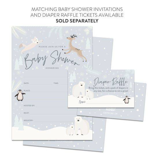 Snowy Winter Wonderland Baby Shower Animal Name Game