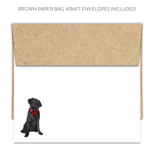Black Labrador Retriever with Bandana Blank Note Cards (Flat)