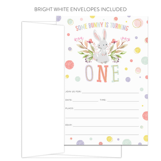 Some Bunny is Turning One First Birthday Party Invitations