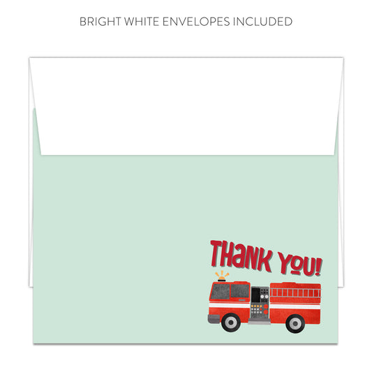 Fire Truck Thank You Cards (Flat)