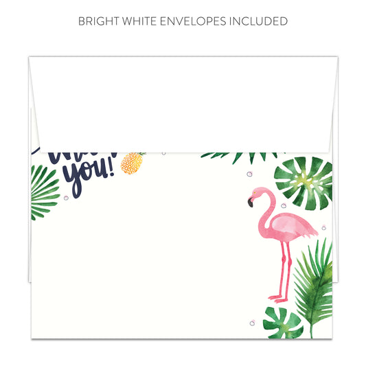 Pink Flamingo Thank You Cards (Flat)