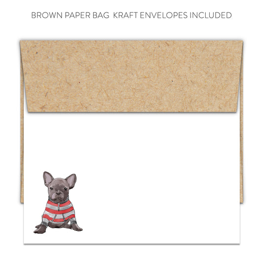 French Bulldog in Sweater Blank Note Cards (Flat)