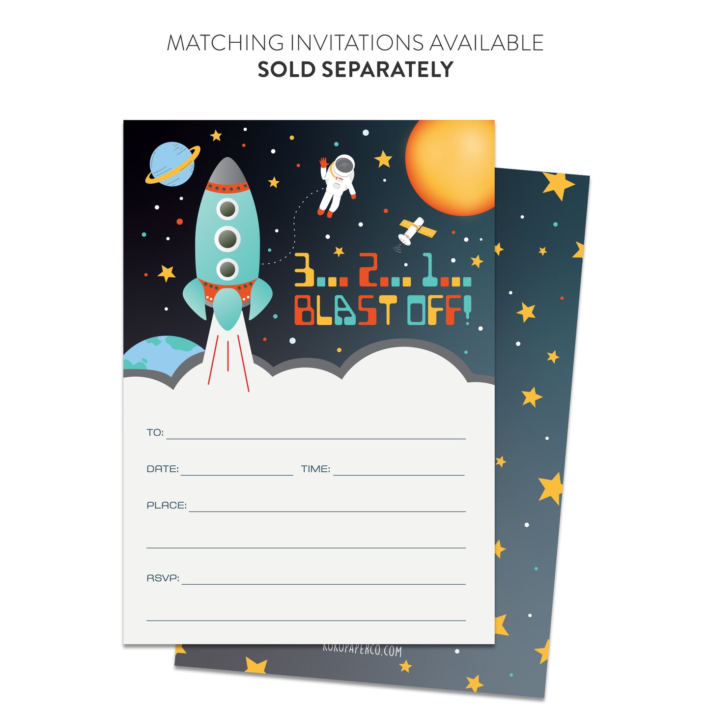 Outer Space Multiple Choice Fill-in-the-Blanks Thank You Cards (Flat)