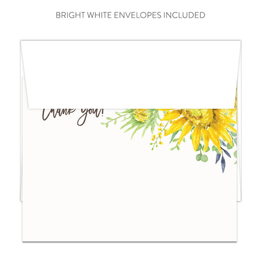 Sunflower Thank You Cards (Flat)