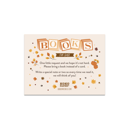 Harvest Baby Blocks Baby Shower Book Request Cards
