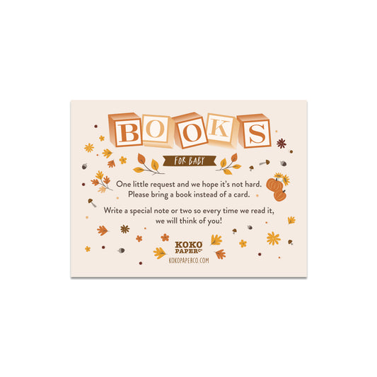 Harvest Baby Blocks Baby Shower Book Request Cards