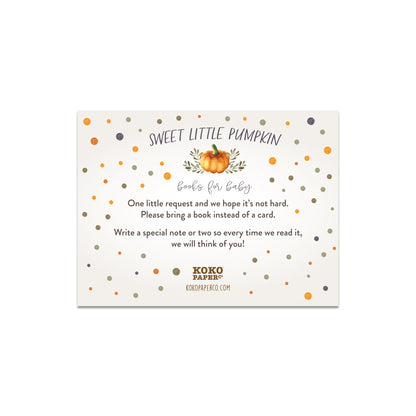 Sweet Little Pumpkin Baby Shower Book Request Card