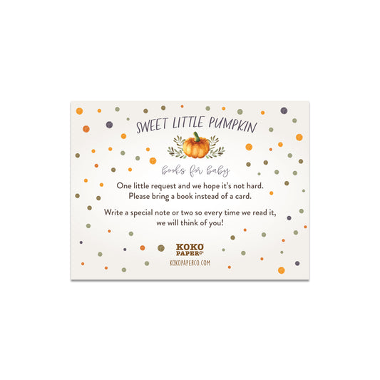 Sweet Little Pumpkin Baby Shower Book Request Card