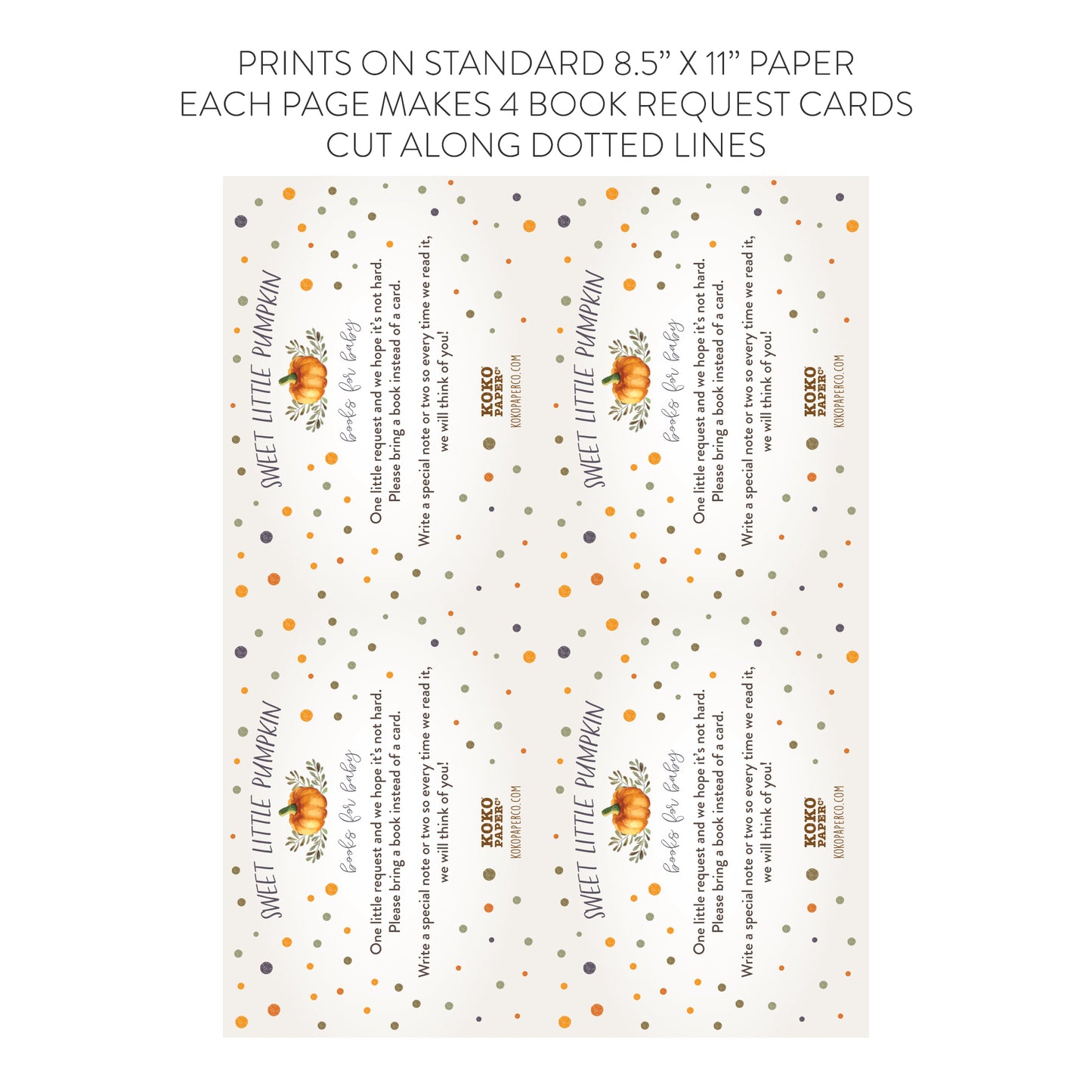 Sweet Little Pumpkin Baby Shower Book Request Card