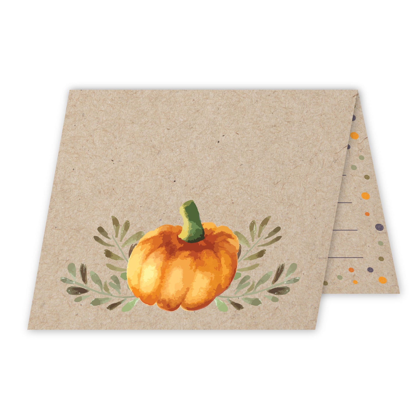 Thanksgiving Table Place Cards & Gratitude Cards | Rustic Kraft Pumpkin Design | Made in the USA