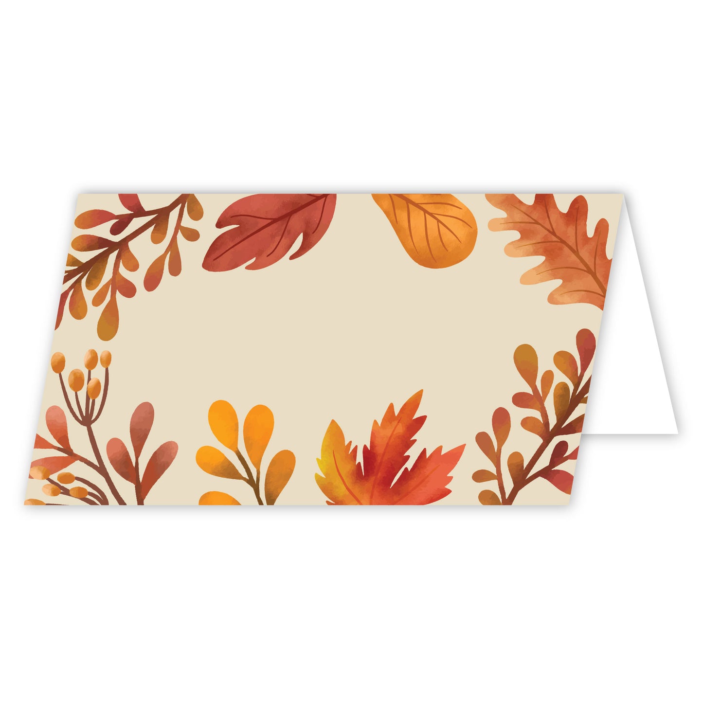 Thanksgiving Table Place Cards with Fall Leaves |Watercolor Autumn Foliage Design | Made in the USA