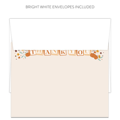 Harvest Baby Blocks Thank You Cards (Flat)