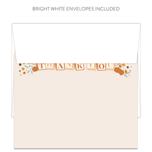 Harvest Baby Blocks Thank You Cards (Flat)