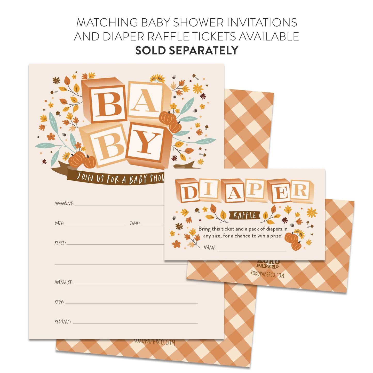 Harvest Baby Blocks Baby Shower Animal Name Game