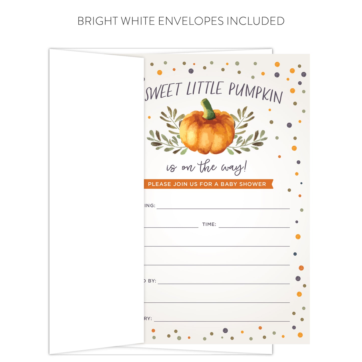 Sweet Little Pumpkin on the Way Baby Shower Invitations