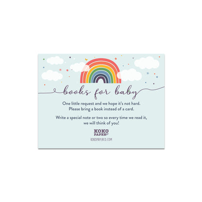 Rainbow Baby Shower Baby Book Request Card