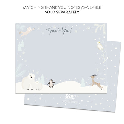 Snowy Winter Wonderland Baby Shower Animal Name Game