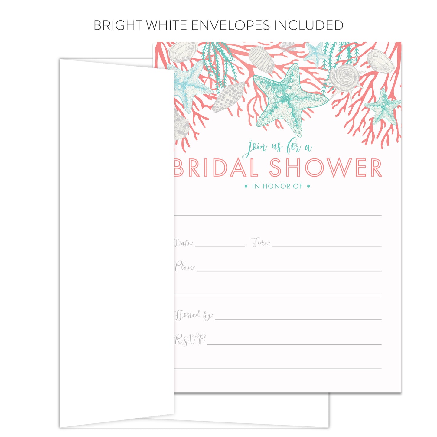 Beach Bridal Shower Invitations