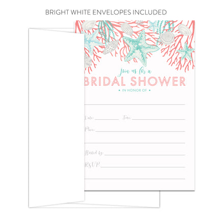 Beach Bridal Shower Invitations