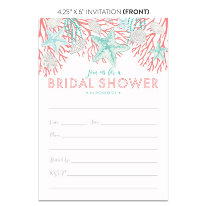 Beach Bridal Shower Invitations