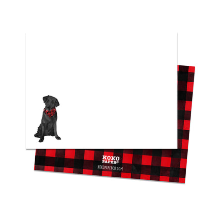 Black Labrador Retriever with Bandana Blank Note Cards (Flat)