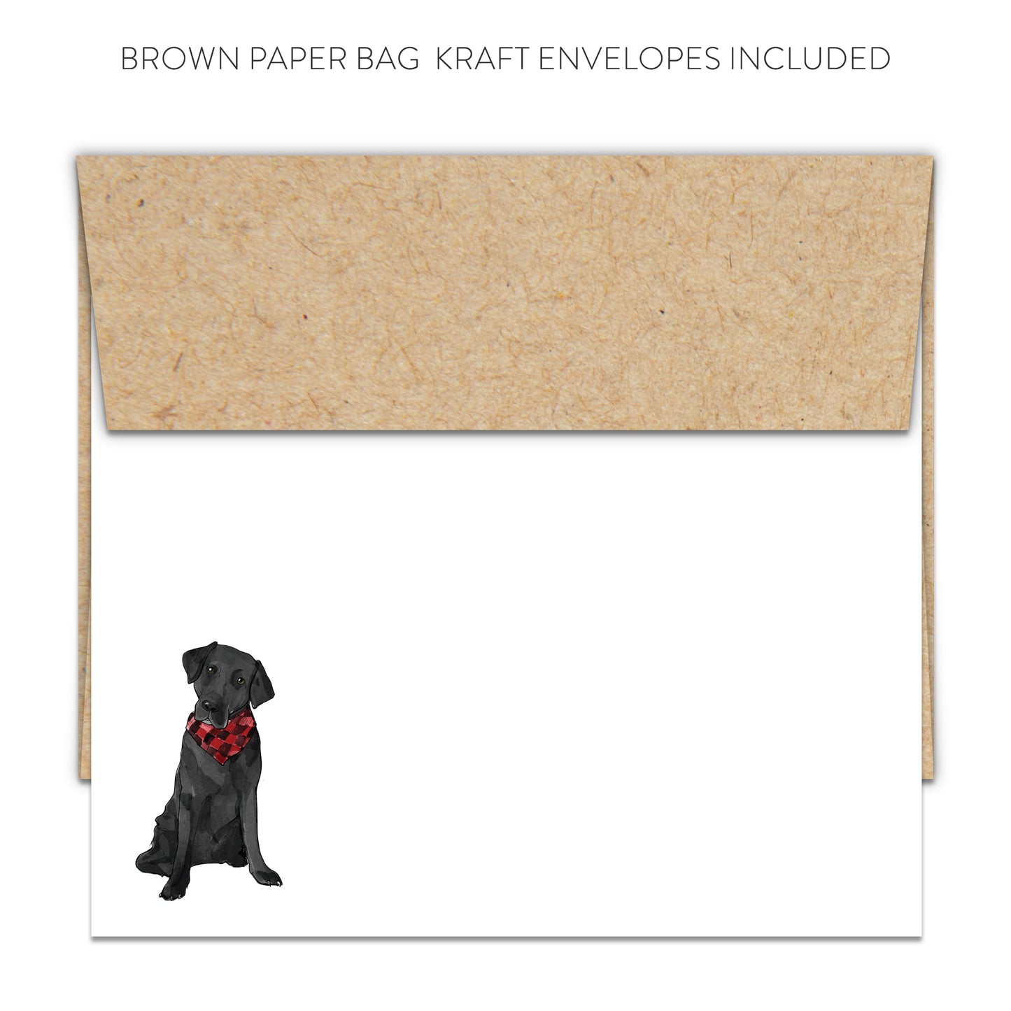 Black Labrador Retriever with Bandana Blank Note Cards (Flat)