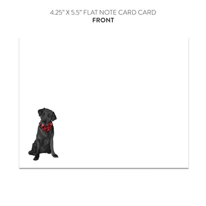 Black Labrador Retriever with Bandana Blank Note Cards (Flat)