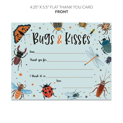 Bugs and Kisses Fill-in-the-Blanks Thank You Cards (Flat)