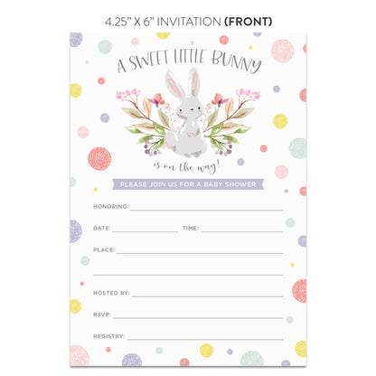 Sweet Little Bunny on the Way! Baby Shower Invitations