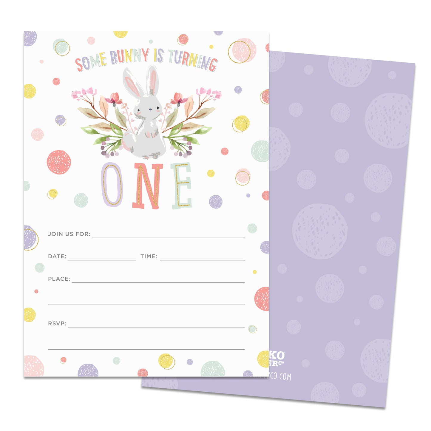 Some Bunny is Turning One First Birthday Party Invitations