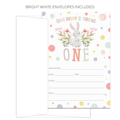 Some Bunny is Turning One First Birthday Party Invitations