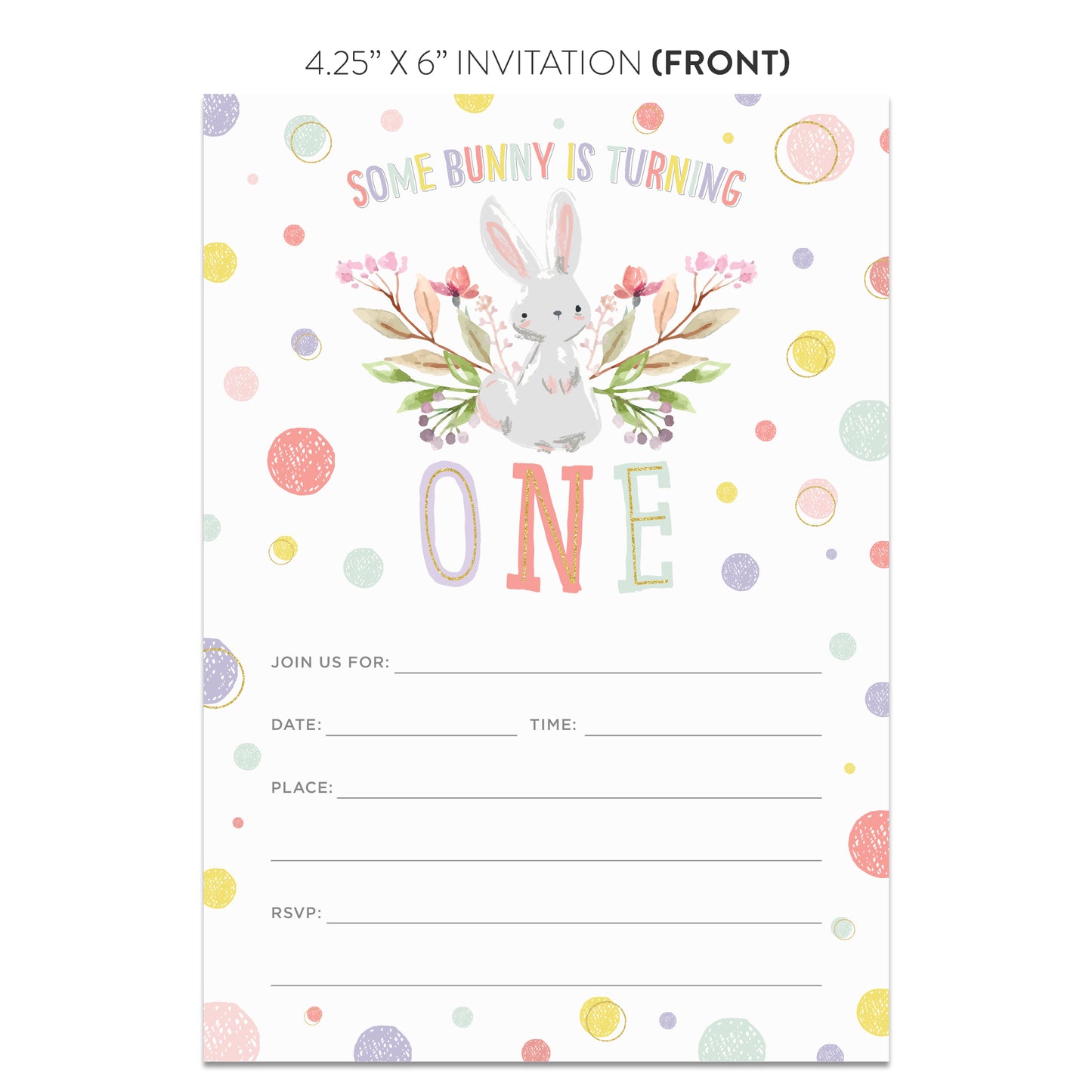 Some Bunny is Turning One First Birthday Party Invitations