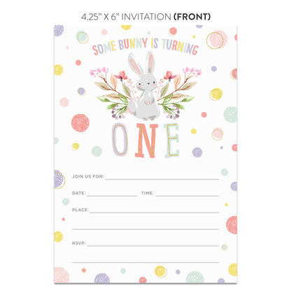 Some Bunny is Turning One First Birthday Party Invitations