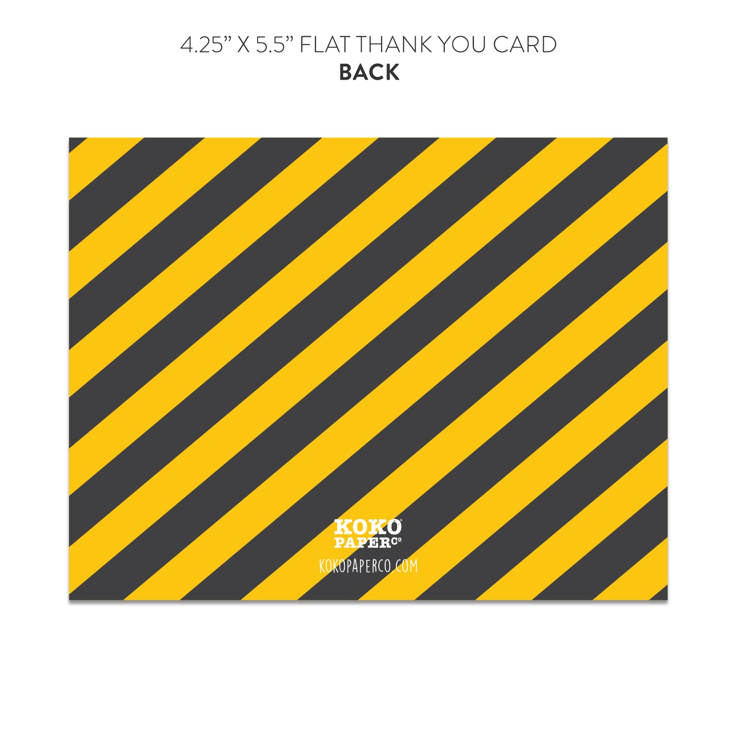 Presents and Balloons Construction Themed Fill-in-the-Blanks Thank You Cards (Flat)