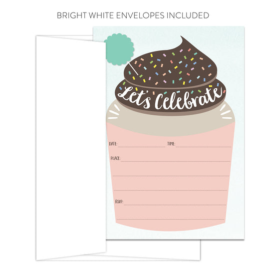 Cupcake Birthday Invitations