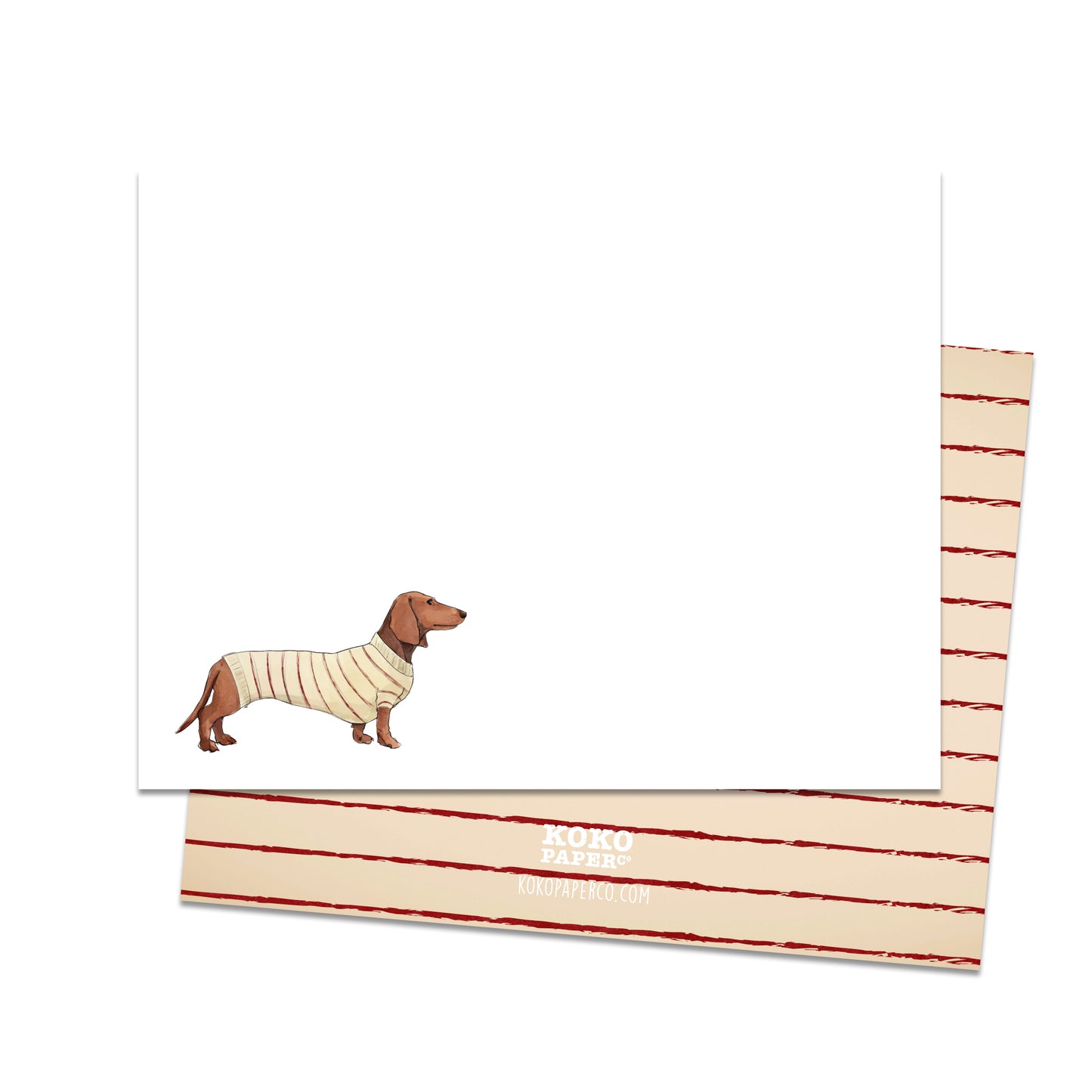 Dachshund in Sweater Blank Note Cards (Flat)
