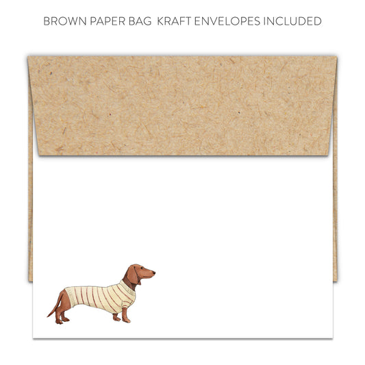 Dachshund in Sweater Blank Note Cards (Flat)