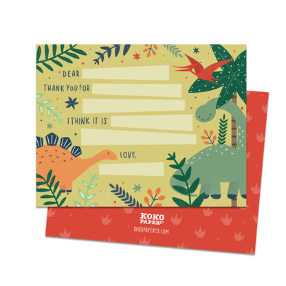 Dinosaur Fill-in-the-Blanks Thank You Cards (Flat)