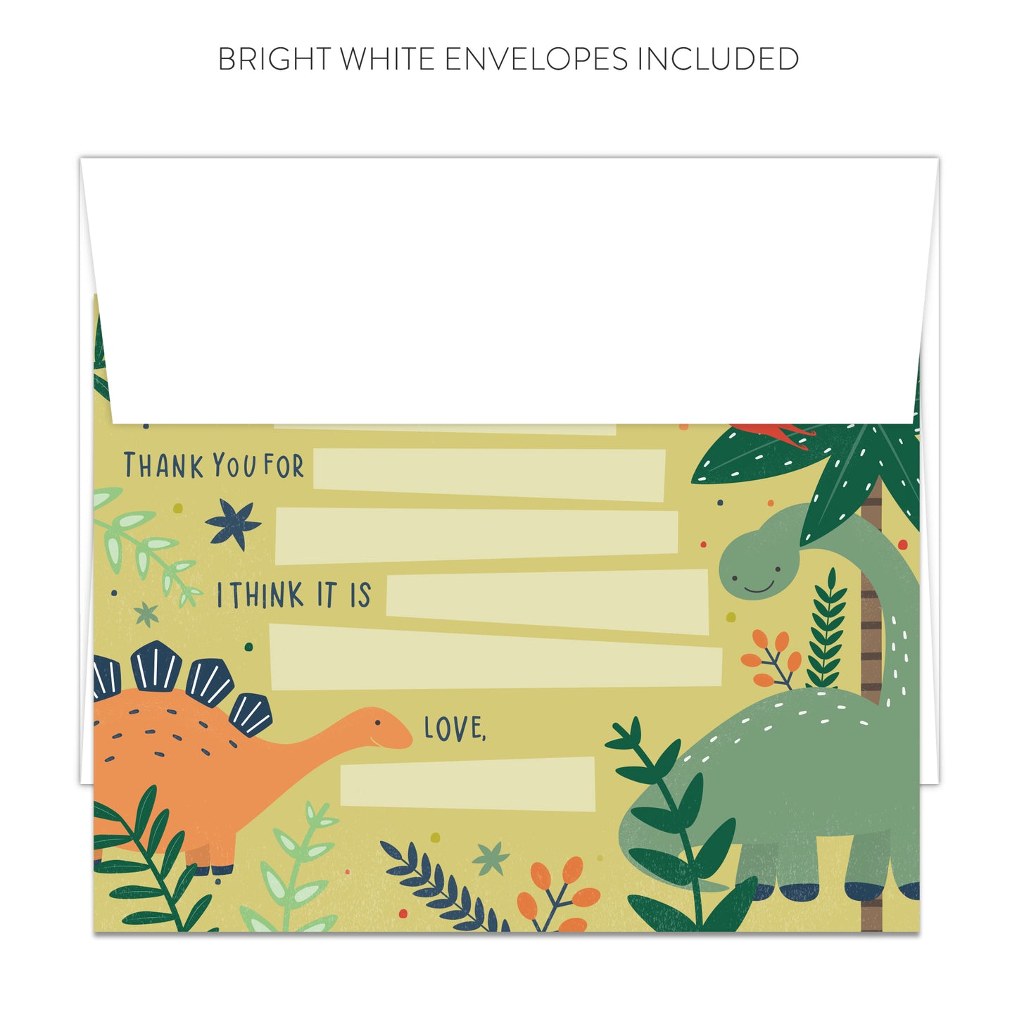Dinosaur Fill-in-the-Blanks Thank You Cards (Flat)