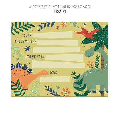 Dinosaur Fill-in-the-Blanks Thank You Cards (Flat)