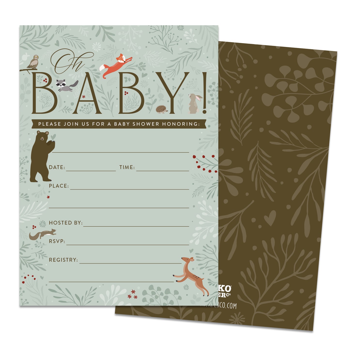 Enchanted Woodland Baby Shower Invitations