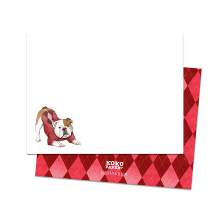 English Bulldog in Sweater Blank Note Cards (Flat)