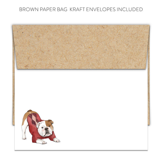 English Bulldog in Sweater Blank Note Cards (Flat)