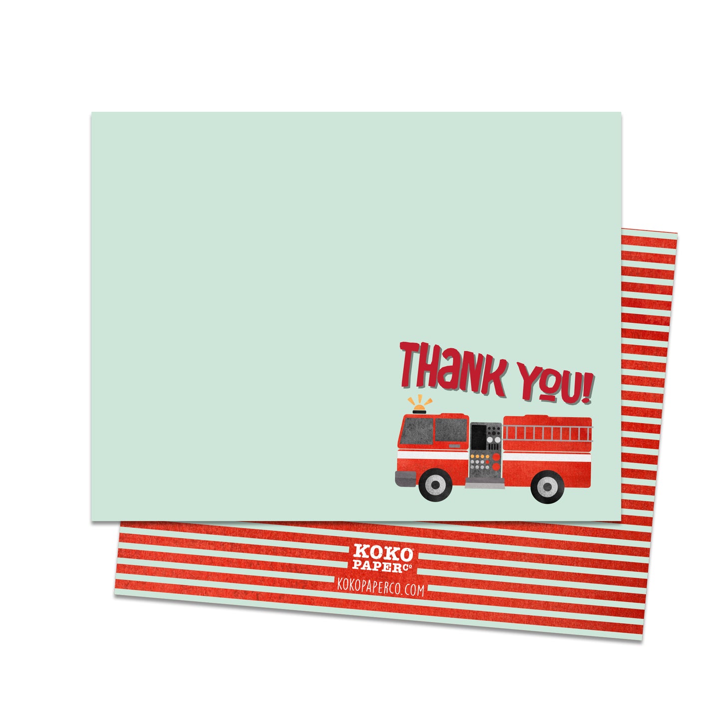 Fire Truck Thank You Cards (Flat)