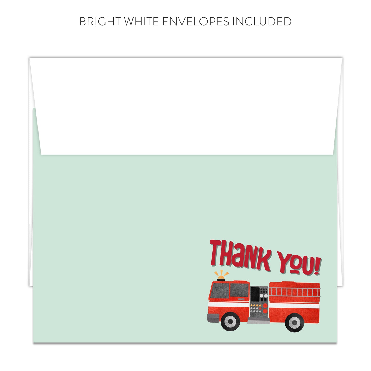 Fire Truck Thank You Cards (Flat)