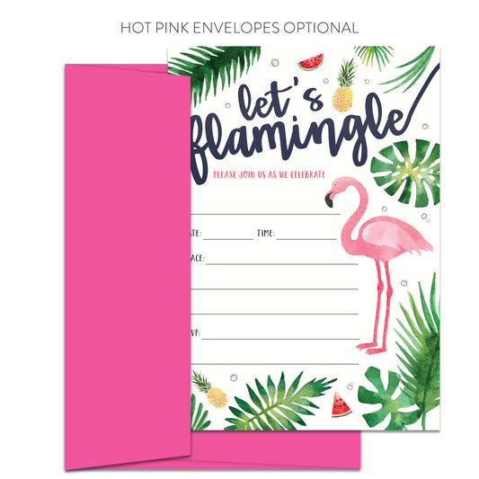 Let's Flamingle Pink Flamingo Invitations